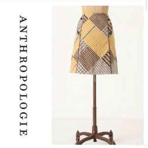 NWOT Anthropologie Maeve Houndstooth Collage Skirt